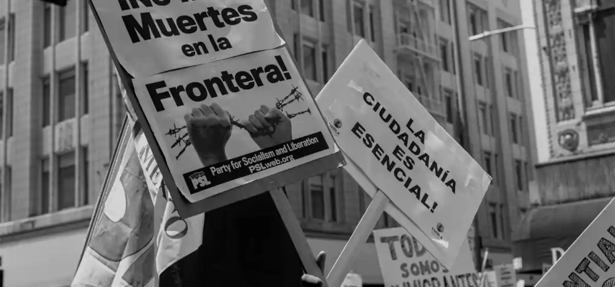 Neighbors gathered at an immigrant rights rally in Los Angeles