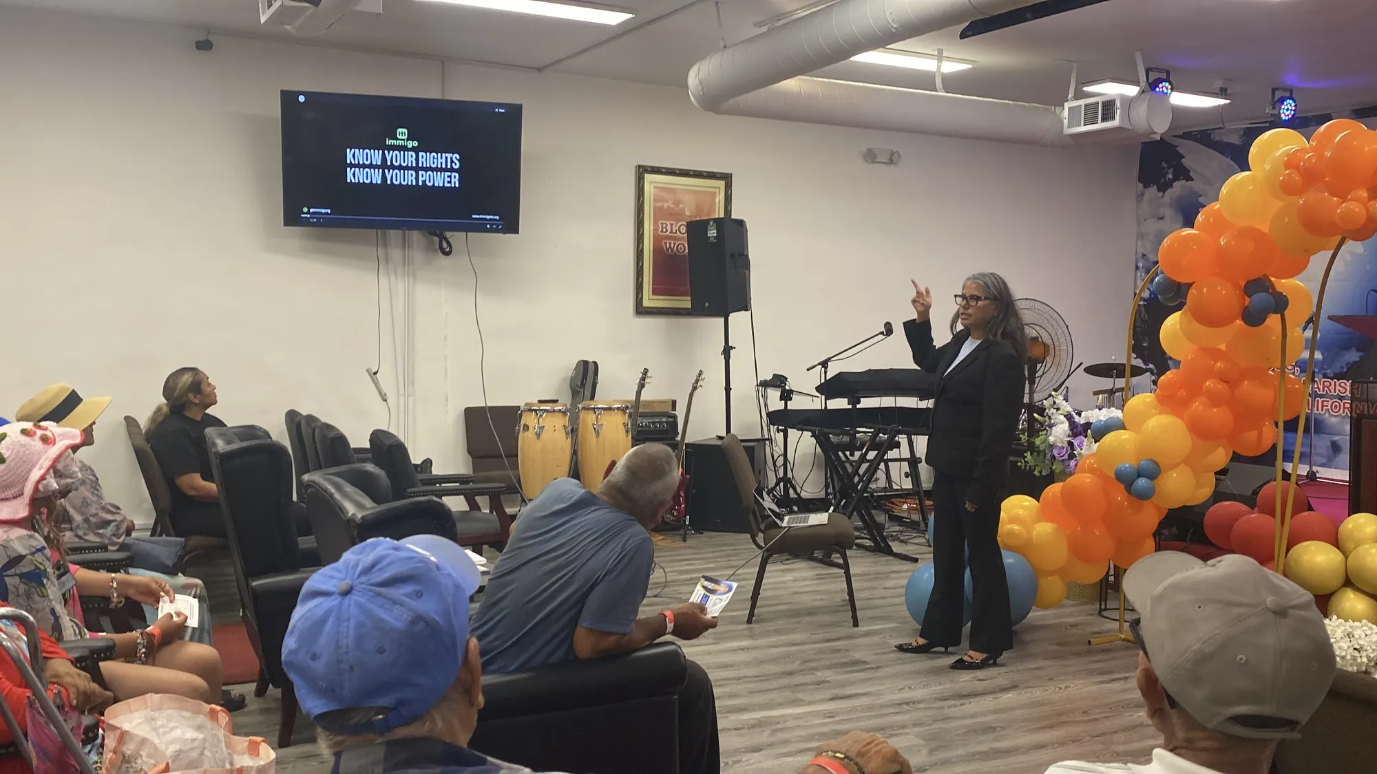 Community members attending a Mercy Seat Know Your Rights workshop
